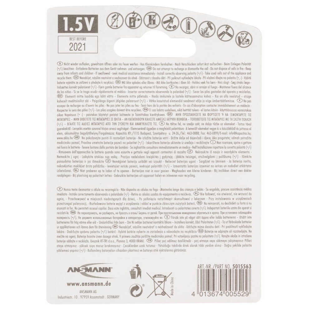 Piles alcalines LR06 AA – Ansmann AA LR6
