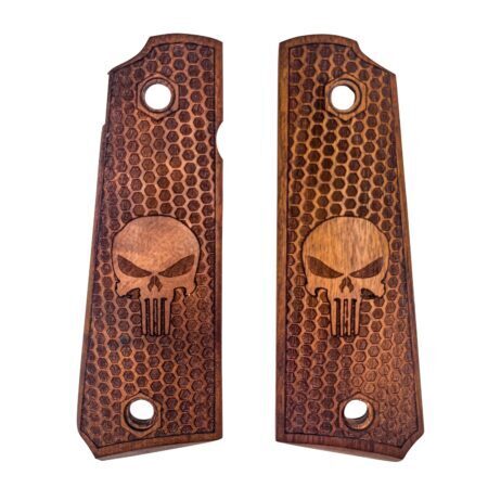 Plaquettes Bois PT1911 Nid D’abeille Punisher MBT GRIPS