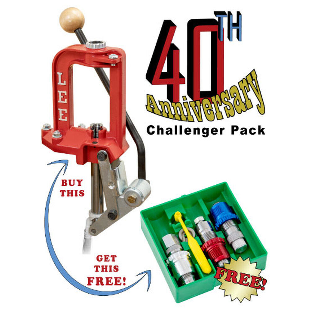 Presse à recharger Lee Challenger Breech Lock + jeu d’outils Carbide 3 Die Set Presse + outils .38 SPL / .357 MAG Lee Precision