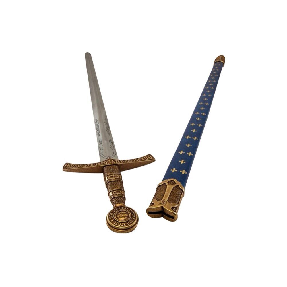 Réplique Denix d’épée médiévale Française EPEE FLEUR DE LYS FOURREAU BLEU 109 cm