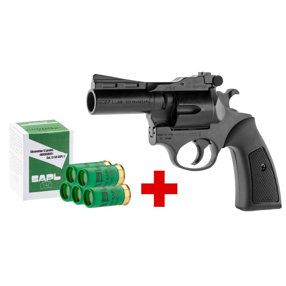 SAPL – Pack Pistolet Gomm-Cogne SAPL GC27 Luxe noir + 1 boîte 12/50 chevrotine SAPL x5 cartouches PACK SAPL GC27 LUXE CALIBRE 12/50 +BOITE X5 CHEVROTINE