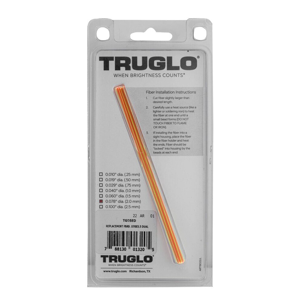 Set de 5 fibres optiques fluo bicolores – Truglo Diamètre 2 mm