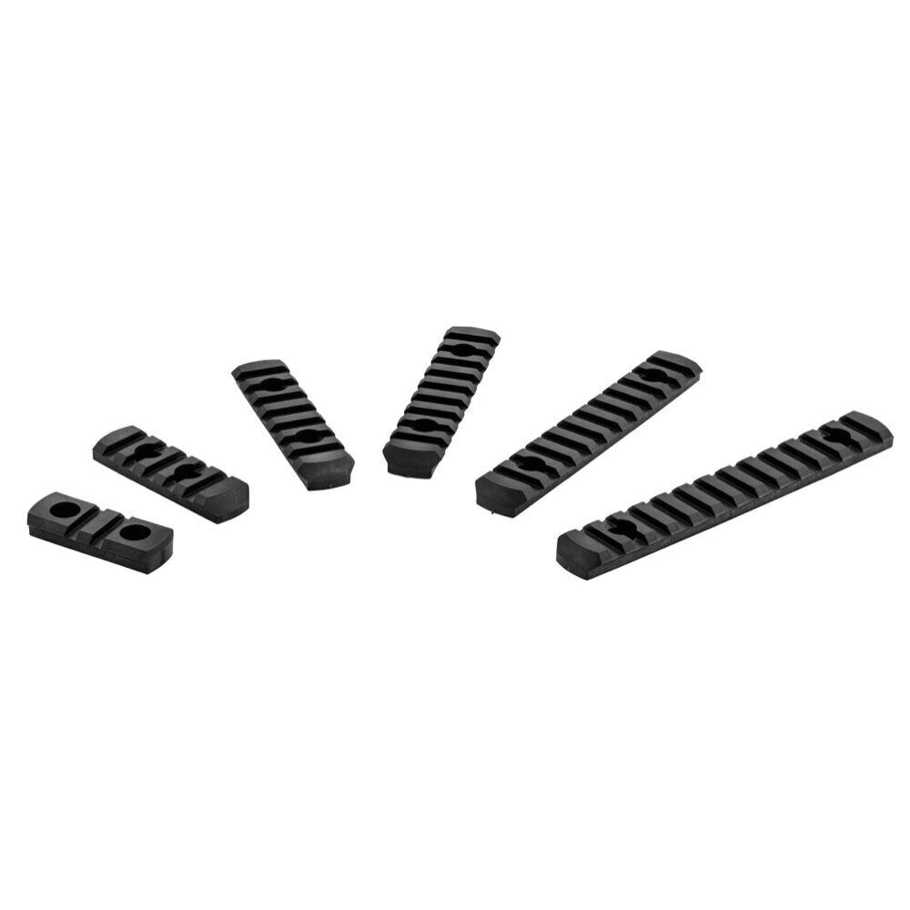 Set de 6 rails picatinny en polymère compatible M-LOK – Noir Set 6 Rails Polymere Picatinny