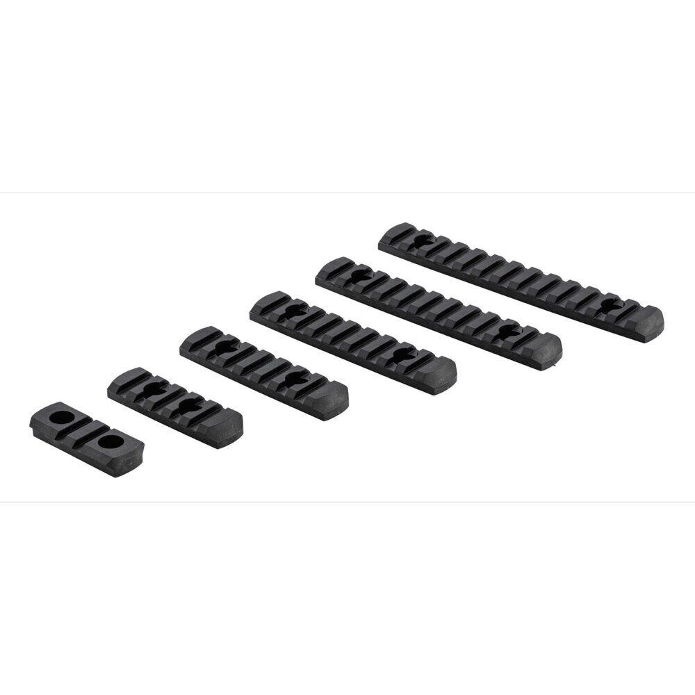 Set de 6 rails picatinny en polymère compatible M-LOK – Noir Set 6 Rails Polymere Picatinny