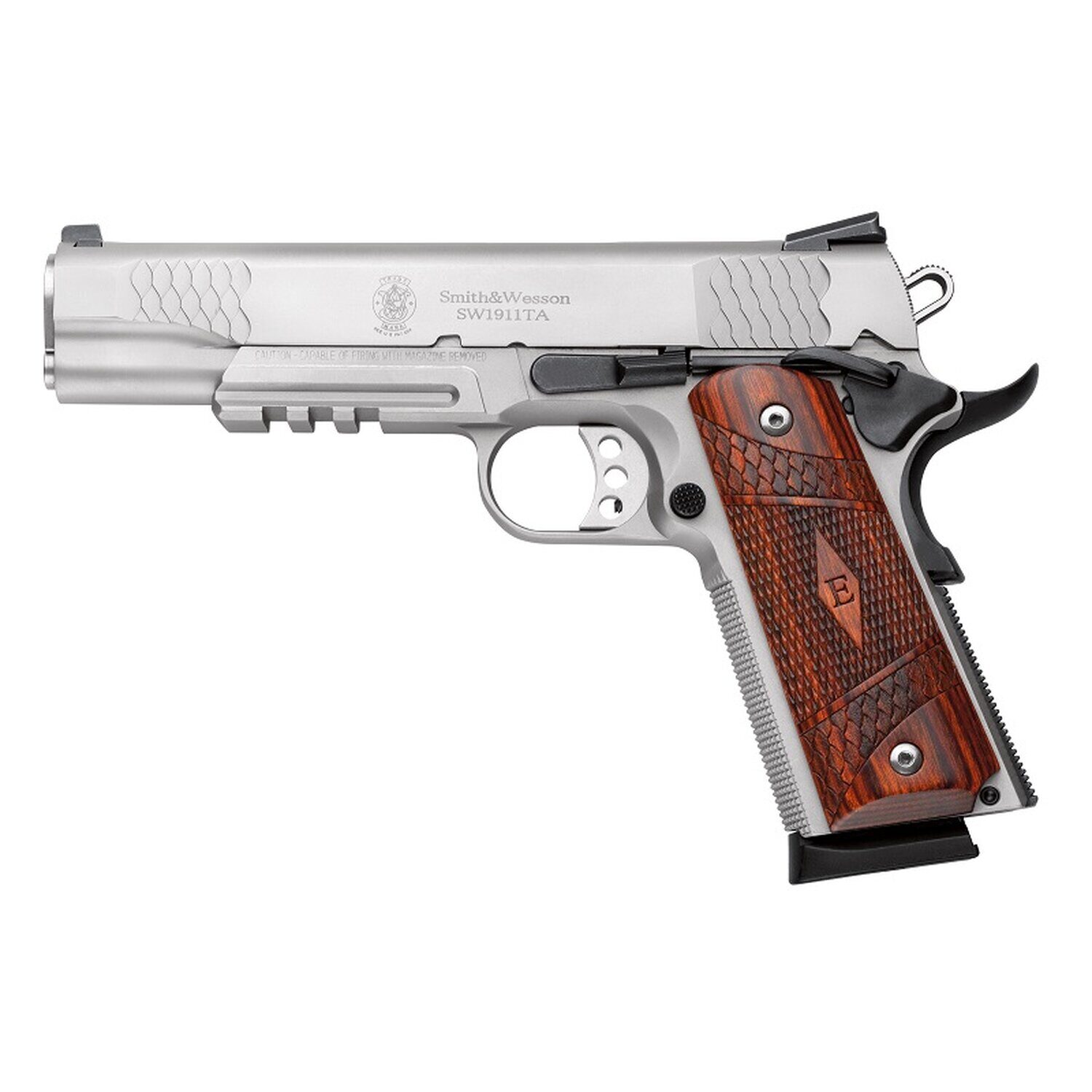 Pistolet S&W 1911TA E-Series Silver 5″ .45 ACP 8 Coups Smith & Wesson