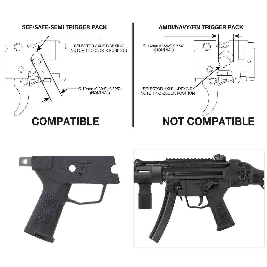 Poignée SL Grip – HK94 HK93 HK91 et clones HK semi shelf Magpul